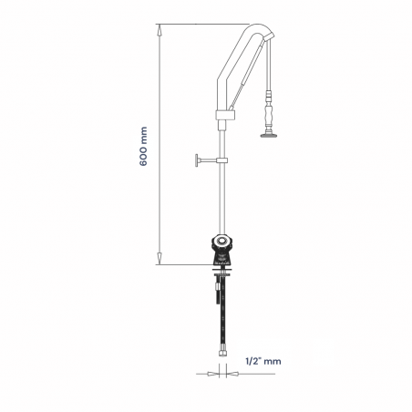 Grifo Ducha Sobremesa Dos Aguas Accionamiento Extensible