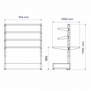 MEDIDAS DE MESA INOX CENTRAL DE EMPLATADO IMAGINE