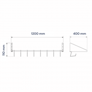 MEDIDAS DE ESTANTE MURAL PORTA-BARQUETAS