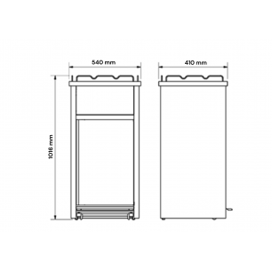 MEDIDAS DE CONTENEDOR PARA DESPERDICIOS INOX