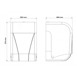 Medidas de Dispensador de papel mecha acoplado a columna