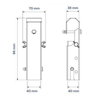 MEDIDAS DE TIRANTE INOX PARA BALANZAS REGULABLE