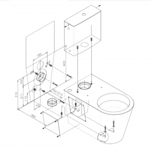 MEDIDAS DE INODORO MEDICLINIC INOX