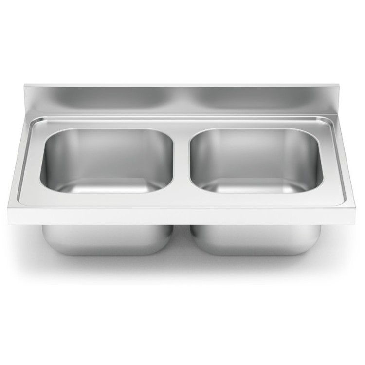 Fregadero inox con 2 cubetas de 700mm