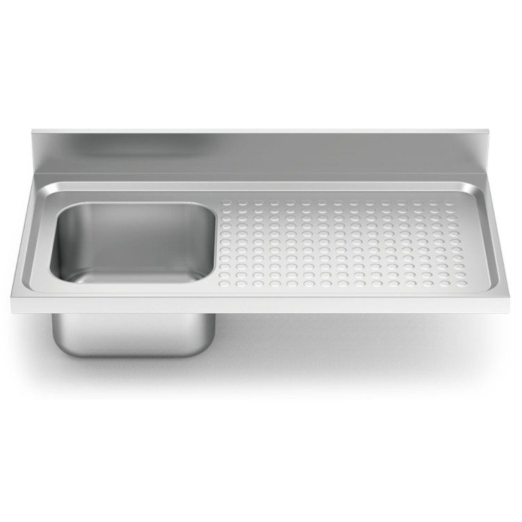 Fregadero inox con cubeta y escurridor de 550mm