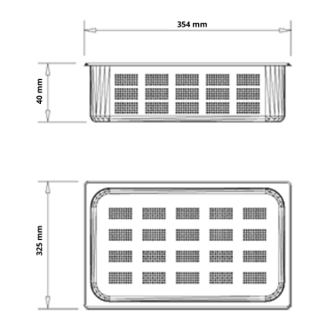 MEDIDAS DE CUBETAS GASTRONORM PERFORADAS 2/3 CON ASAS