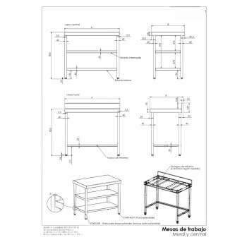 MEDIDAS GENERICAS MESA INOX