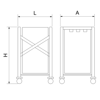 Carro para lavandería  2-  600x600x1200