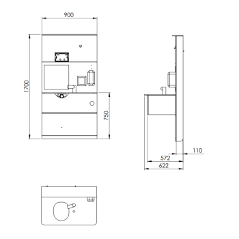 Medidas de mueble para ostomía