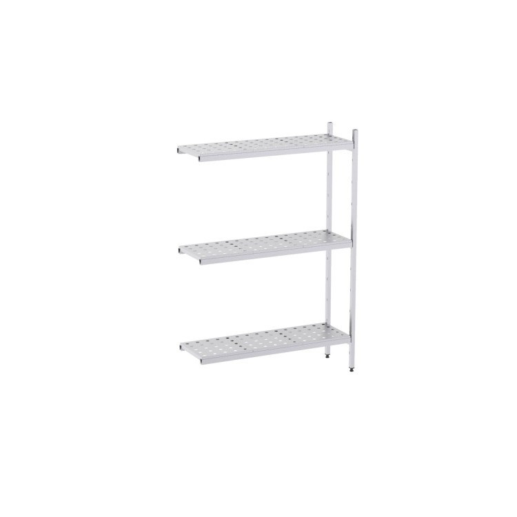 ESTANTERÍA ANGULAR DE ACERO INOXIDABLE CON BANDEJAS INOX PERFORADAS FONDO 400 ESTANTERÍA ANGULAR DE ACERO INOXIDABLE CON BANDEJAS INOX PERFORADAS FONDO 400