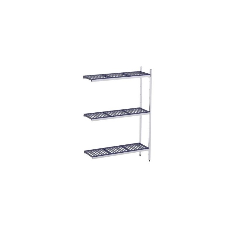 ESTANTERÍA ANGULAR DE ACERO INOXIDABLE CON BANDEJAS DE POLIPROPILENO INOX FONDO 500