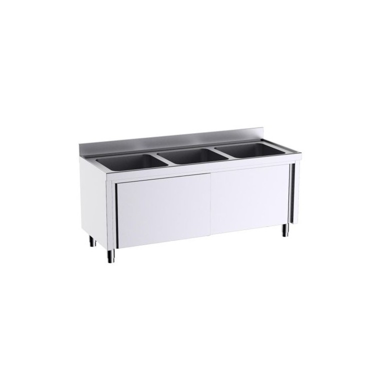 Mueble fregadero triple (3 cubas) con puertas correderas GAMA 700 Mueble fregadero triple (3 cubas) con puertas correderas GAMA 700
