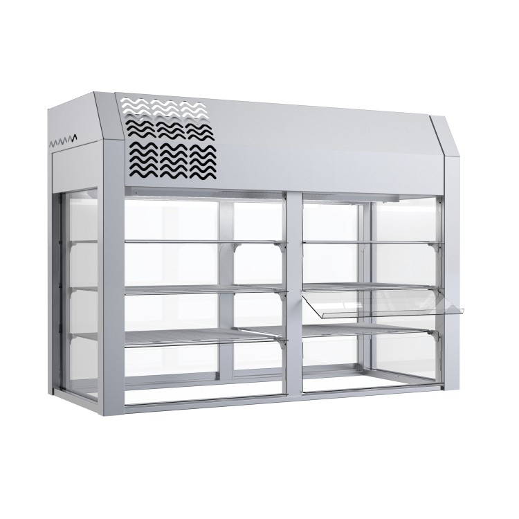 Vitrina refrigerada (6GN 1/1) de 3 niveles sin base y puertas abatibles 2280 x 660 x 1150 mm Vitrina refrigerada (6GN 1/1) de 3 niveles sin base y puertas abatibles 2280 x 660 x 1150 mm