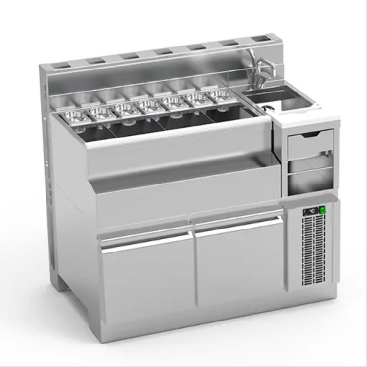 Mueble Refrigerado con Muro Técnico 160 cm - Cuba Derecha
