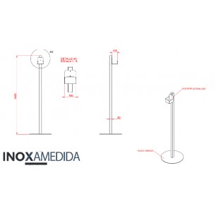 Columna para higiene con soporte para gel