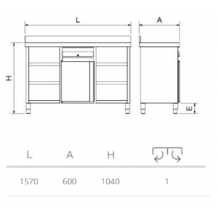 MUEBLE CAFETERO DOBLE, PLANO Y MEDIDAS