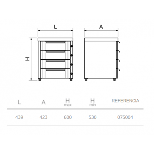 BOX MODULAR CAJÓN Y PUERTA, PLANO Y MEDIDAS