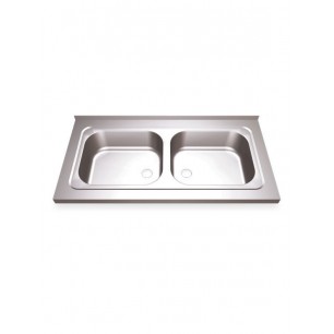 FREGADERO INOX CON PUERTAS CORREDERAS 2 CUBETAS