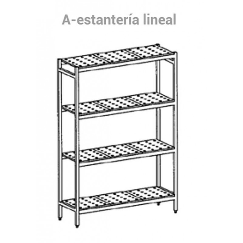 EstanterÍa De Acero Inoxidable Con Bandejas Inox Perforadas Fondo 400